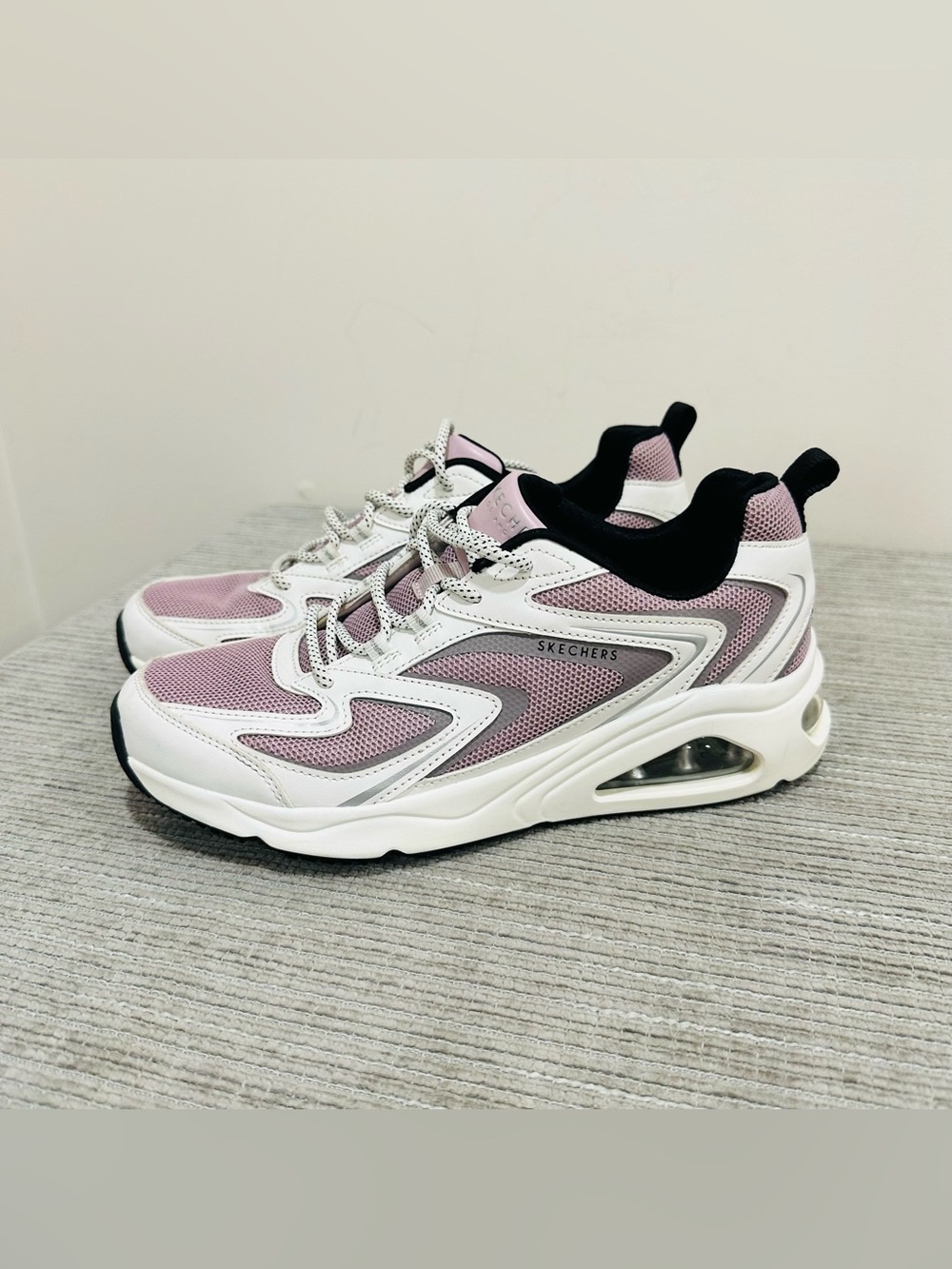 Skechers Tres-Air Uno Street Fl-Air Women's Sneakers White Lavender 177424 Sz 9